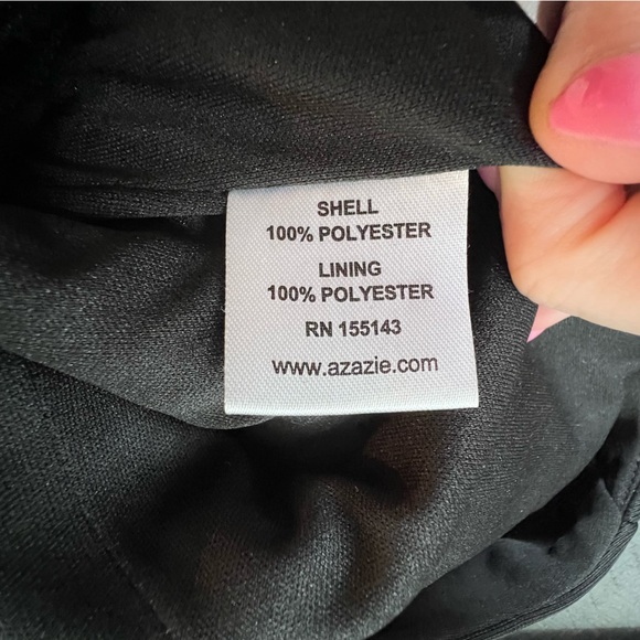 NWT Azazie Brooke Black One Shoulder Dress - Picture 11 of 14